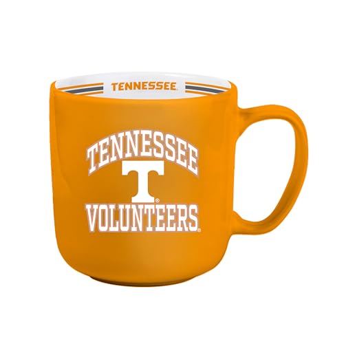 Image of Logo Brands NCAA Tennessee Volunteers 15oz Stripe Mug - Team Logo, Inside Print, Standard Handle, Microwave & Dishwasher Safe