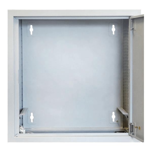 3U - Armadietto da parete con porta in metallo bianco, profondità 185 mm
