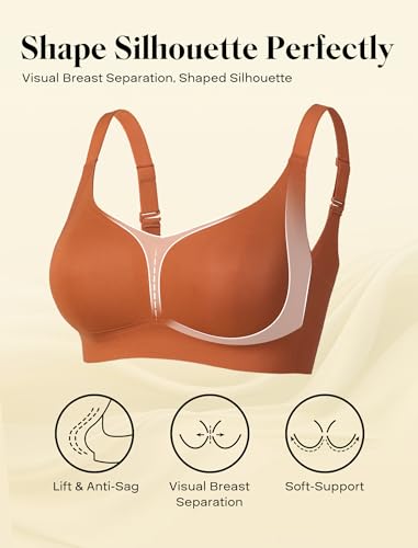 Image of COMFELIE Smooth Seamless Minimizer Bras Non Padded Comfy Everyday Bra No Underwire Supportive Bralette