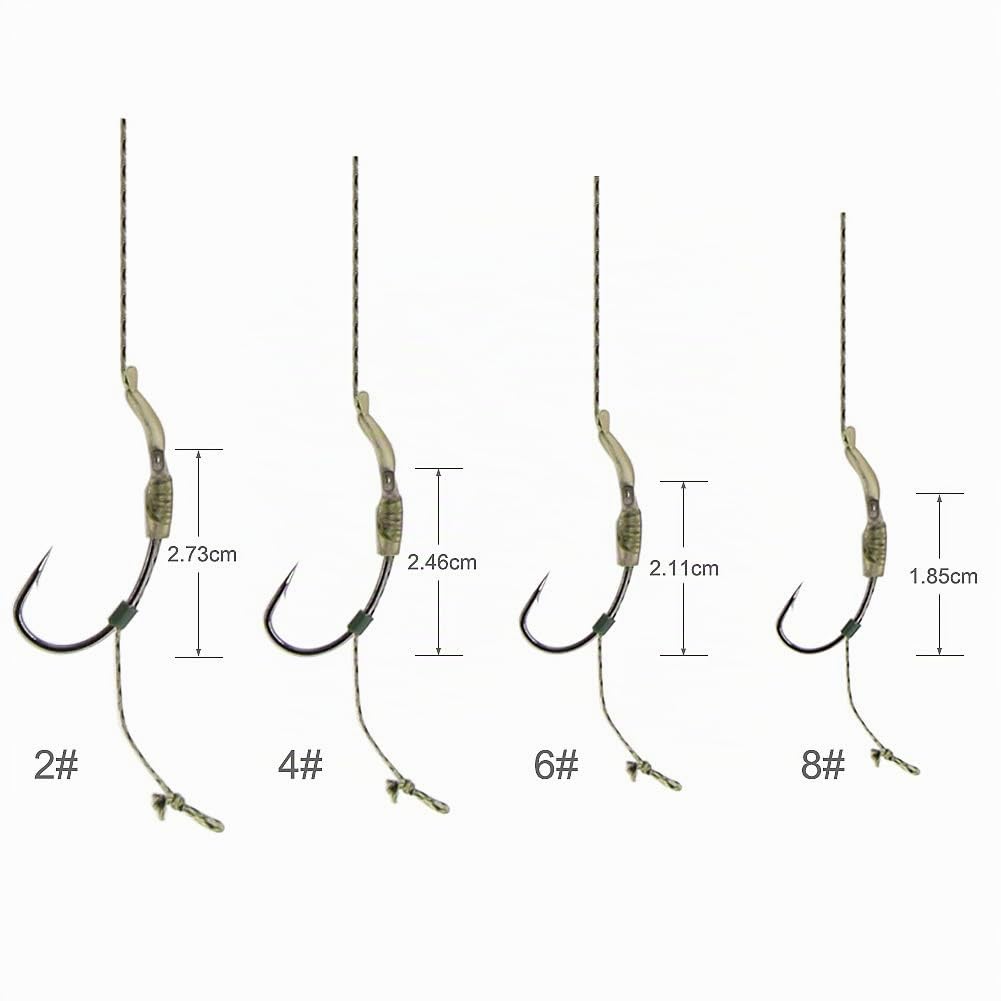 Carpfishing Anzuelos de Pesca de Carpa - 24pcs Aligner Rigs, Carpfishing 2, 4, 6, 8