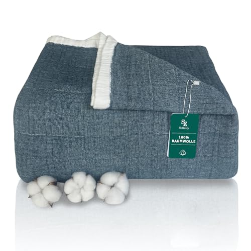 Couvre-lit d'été en mousseline 100 % coton haut de gamme SE SOFTEXLY
