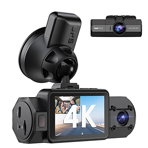 Vantrue N2S 4K Dash Cam with GPS, Front and Inside Dual 2.5K 1440P Dash Camera with GPS, IR Night Vision Uber Car Camera, 24/7 Recording Parking Mode, Motion Detection, 256GB Supported