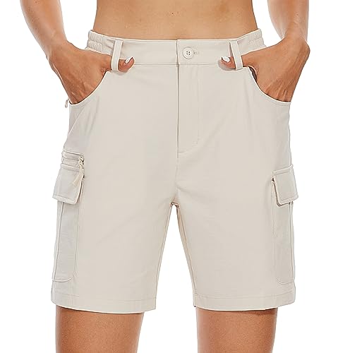 MAGCOMSEN Women's 7" Hiking Golf Shorts with 6 Pockets