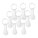 [NUOLUX] 9個 ステンレス製ショッピングカートトークン キーホルダー付き 多用途トロリーコイン カートロック解除用 メンズ レディース対応