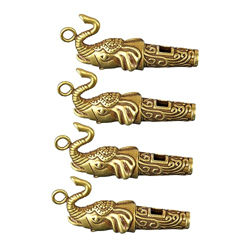 balacoo 4pcs Elephant Shape Outdoor Whistle Keychain Accessories Lifeguard Rescue Whistle for Hiking Camping