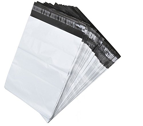 KORCCI100 White Poly Mailer Shipping Bag Envelopes Self Adhesive Mailing Envelopes, Flexible Secure Packaging for Shipping Supplies, Water Proof, Tear Resistant 100 Pack Postal Bags (10x13in)