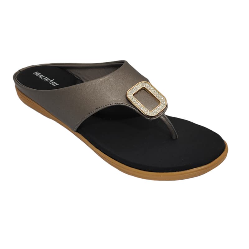 HEALTH FIT Extra Soft Ortho Care Diabetic & Orthopedic Slippers/Doctor Chappal & stylish for Girls/Women Footwear 321 Grey 5 UK (B0C1515T6V) Amazon Price History, Amazon Price Tracker