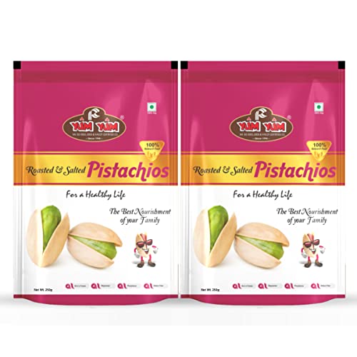 Image of YUM YUM Premium Califiornia Roasted & Salted Jumbo Size Pistachios Nut 500 g Value Pack | Pista Dry Fruit | Super Crunchy & Delicious Healthy Nuts | Gluten Free & Low-Calorie