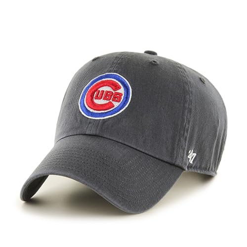 47 MLB Unisex-Adult Alternate Color Clean Up Adjustable Hat Cap - One Size (US, Alpha, One Size, Chicago Cubs - Charcoal)