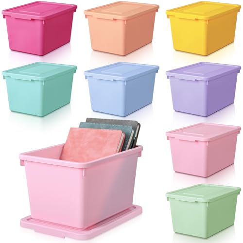 Boîtes de rangement plastique avec couvercle empilables pour étagère