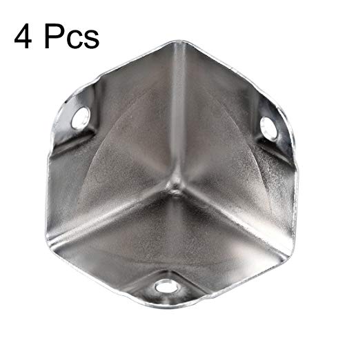Image of uxcell Metal Box Corner Protectors Box Edge Guard Protector 35x35x35mm Silver Tone 4pcs for Table Corners and Desk Corners