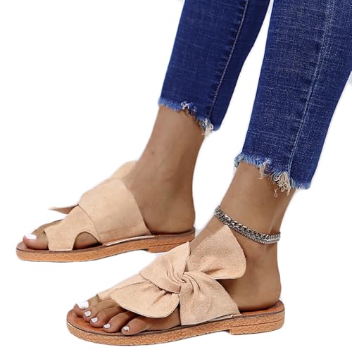 Women Non-Slip Plantar Fasciitis Beach Slippers,Summer Fashion Big Toe Foot Corrector Sandal,Flat Casual Orthopedic Flip Flops2