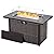 Nuu Garden Outdoor 43 Inch 50,000 BTU Propane Fire Pit Table, CSA Certified Patio Propane Fire Pit Table with Fire Pit Wind Guard, Lid, Oxford Cover, 7 lbs Glass Stone, Dark Brown