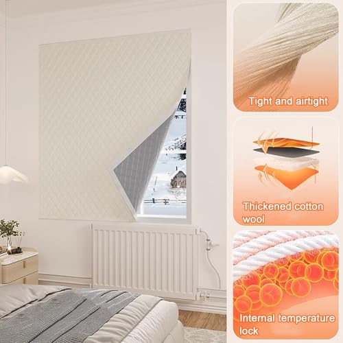 Kit de láminas de aislamiento de ventana para tapones de corrientes de aire, manta insonorizada, cortinas opacas térmicas, paneles de cubierta para una mayor eficiencia energética