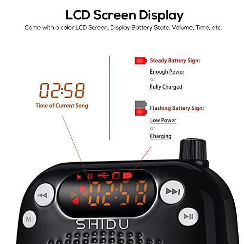 Shidu Voice Amplifier With Uhf Wireless Microphone Headset, Portable Mini Loudspeaker Oirginal Voice Amp 10W 2000Mah Rechargeable System For Teachers, Our Guides, Outdoor Trainers, Coaches, Classroom #TOP2