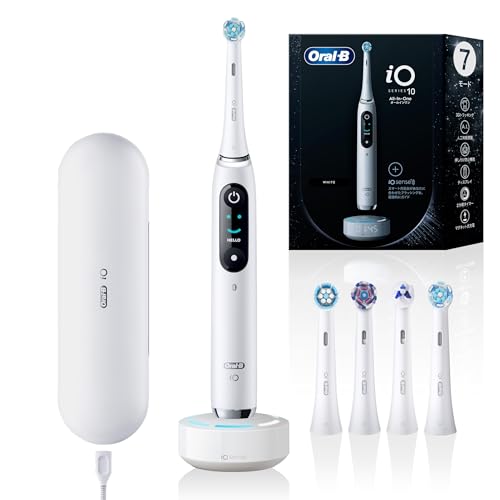 ブラウン 電動歯ブラシ オーラルB iO10 (最上位モデル) 替えブラシ5本 iO Sense iOM10.53.1A WT ホワイト 【Amazon.co.jp 限定】