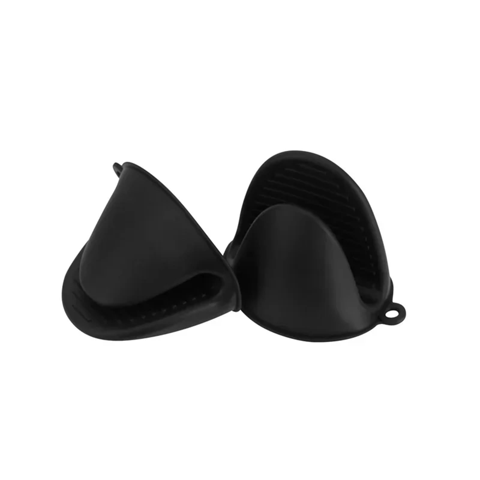 Oven Gloves 2pcs Oven Mitts Silicone Heat Resistant Pinch Anti Scalding Non Slip Gloves Clips Pot Holder Cooking Baking(2pcs-black)