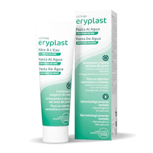 Eryplast Pate a l'eau bebe 75gr - Prévient et traite l'érythème fessier - Creme Change Bebe Soigne, Apaise et Protège les rougeurs du siège -...