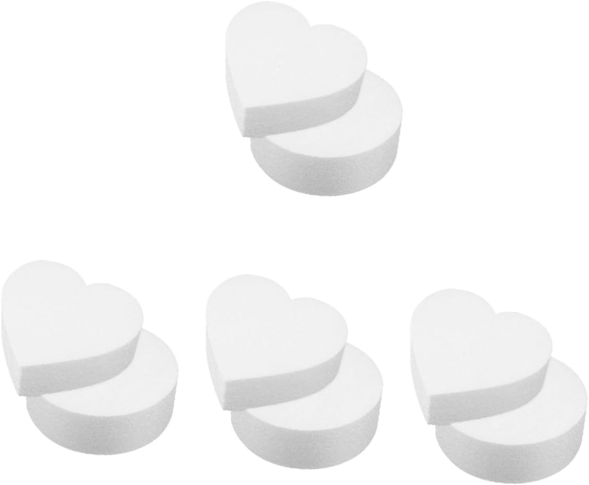 jojofuny 5sets Professional Cake Dummies Heart Shape Perfect for Birthday Decor 2pcs*5