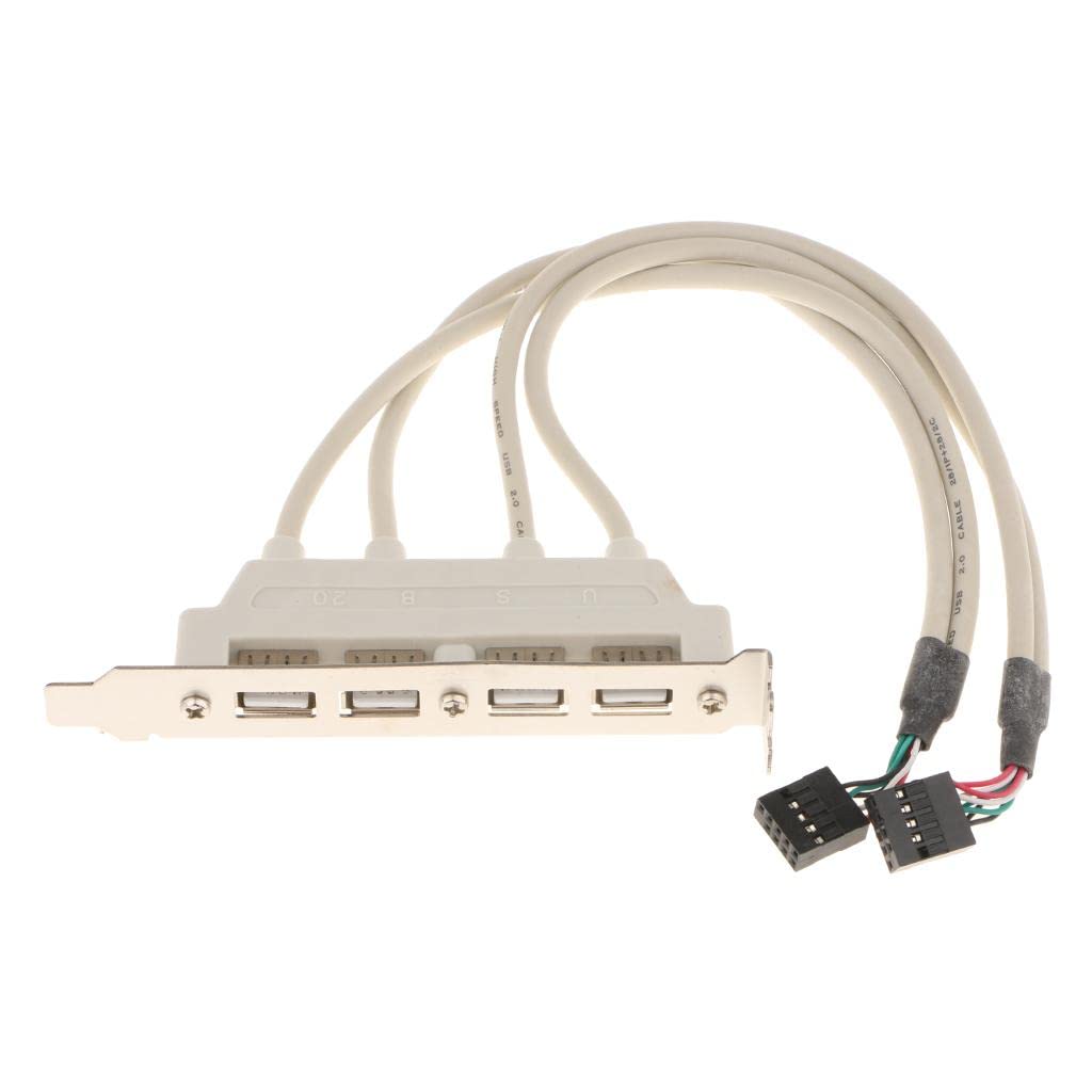 Dual 10Pin Motherboard Header to 4 Port Usb2.0 Back Panel Slot Bracket CableCollectibles-image-33