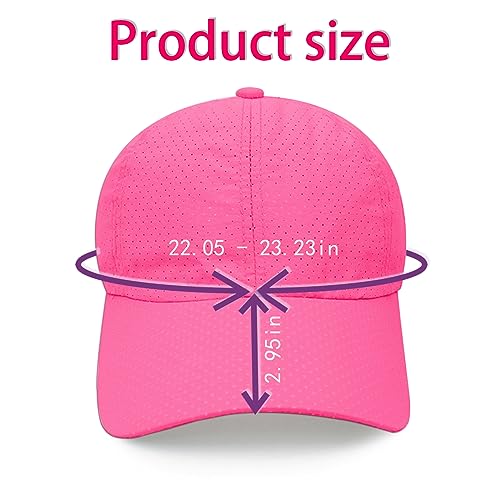 Quick Drying Baseball Cap Breathable Mesh Hats for Women Lightweight UV Protection for Running or Outdoor Sports-Pink3