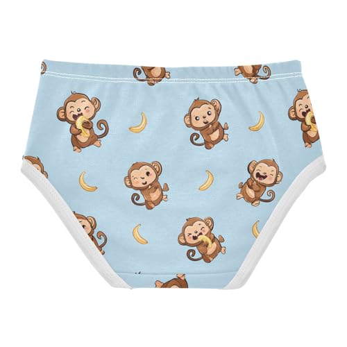 Wusikd Cute Monkey Girls' Underwear Cotton Banana Girls Briefs Soft Toddler Underwear 2T2