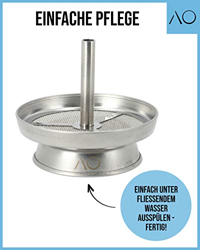 AO® Strainer Kaminaufsatz - Shisha Zubehör Für Perfekte Kohletemperatur - Aus Rostfreiem Edelstahl - Simpler Aufbau… – Bild 4