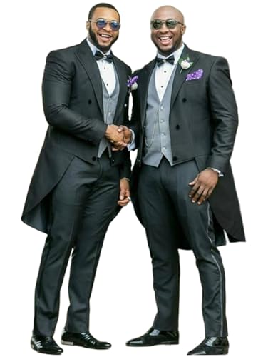 Tuxedos mariage homme ensemble 3 pièces gilet pantalon et veste queue-de-pie