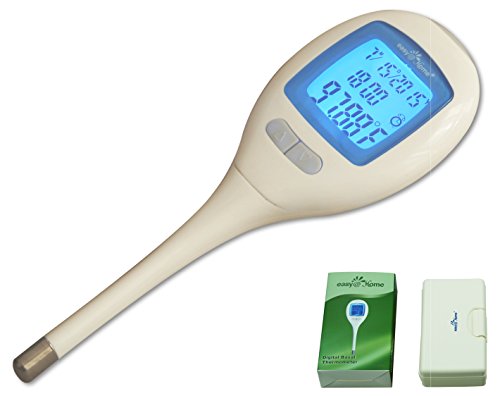 Easy@Home Digital Oral Basal Thermometer with Large Backlit LCD Display and 1/100th of a Degree Precision (1 Battery)