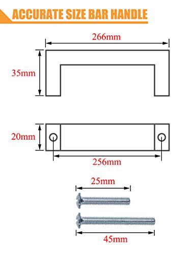 Probrico 10 pz nichel spazzolato quadrato bar da
