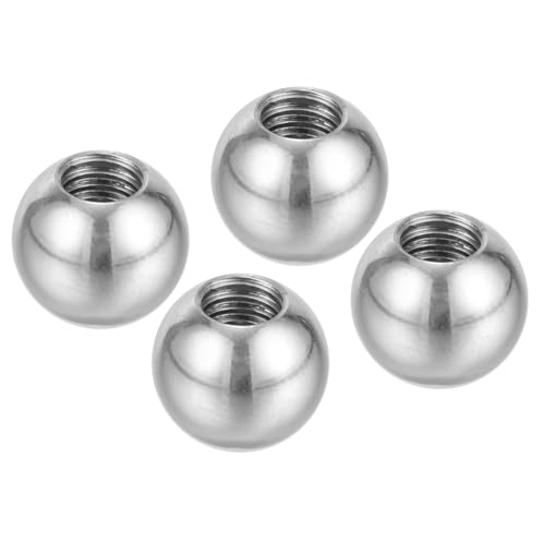 PATIKIL M6x12mm Ball Nuts Knob, 4 Pack Female Thread 304 Stainless Steel Round Blind Hole Screw Cap Cover for Lighting Machinery DIY Decoration, Silver