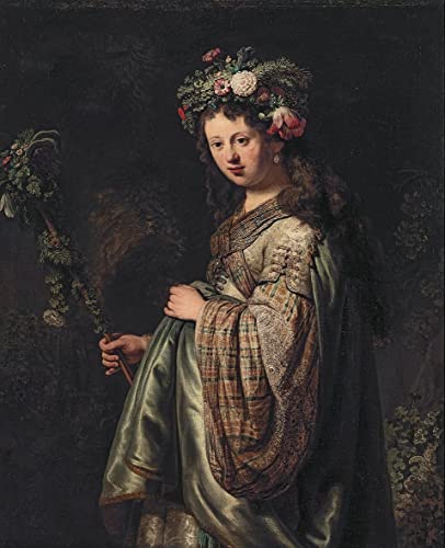 Poster Rembrandt Saskia en Flore, décoration murale en toile pour salon chic et bureau