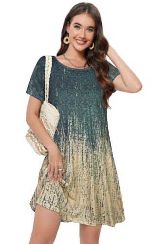 Image of Summer Dresses for Women Casual Tshirt Dress Beach Sundress with Pockets