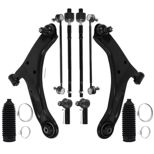 10-PC SET Suspension Kit for 2006-2013 for Suzuki Grand Vitara Front Lower Control Arm And Ball Joint Inner Outer Tie Rod End w/Boot Sway Bar End Link