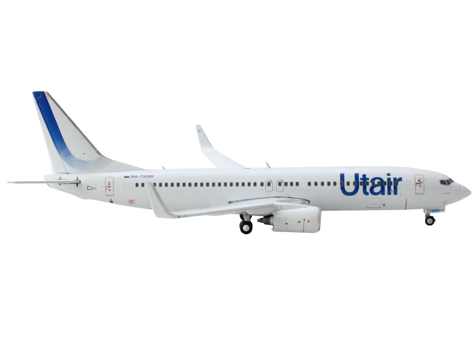 Boeing 737-800 Commercial Aircraft Utair White with Blue Tail Stripes 1/400 Diecast Model Airplane