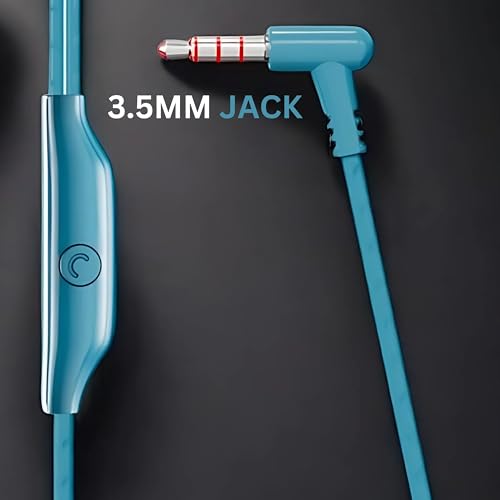 Image of LouudPro Wired in-Ear Earphones with HD Mic, Sky Blue