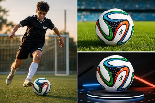 Image of HM Hand Stitched Football | Suitable for Hard Ground Size 5 with Pimp