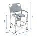 Medline Aluminum Padded Shower Chair Commode with 4 Locking Casters, 300 lbs. Capacity — For Restroom, Bathroom & Wheelchair Transfer to Toilet, 1 Ct.
