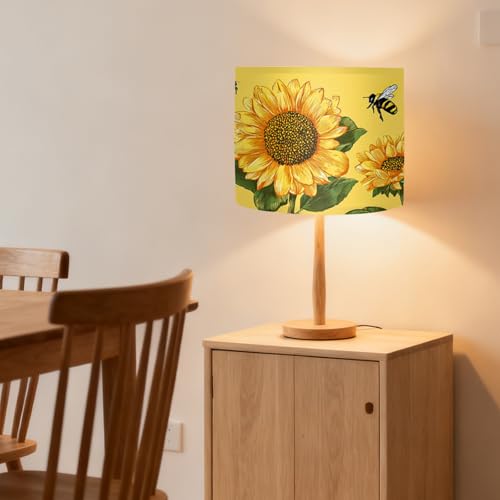 Image of Nuxovilar Lamp Shades Set of 2, 13 inch Top x 13 inch Bottom x 10 inch High (Spider) | Table lamp shades vibrant floral design living room bedroom covers light accessories (Floral)