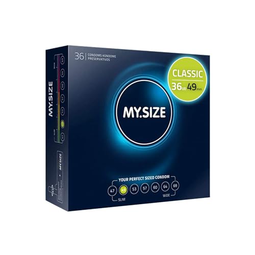 My.Size Classic Condones Talla 2 I Ancho 49 Mm I Paquete Grande 36 Unidades I Preservativos Premium Extra Delgados I Condones Ultra Sensibles Y Delicados I Grosor 0,07 Mm I Condones Veganos My.Size Classic Condones Talla 2 I Ancho 49 Mm I Paquete Grande 36 Unidades I Preservativos Premium Extra Delgados I Condones Ultra Sensibles Y Delicados I Grosor 0,07 Mm I Condones Veganos