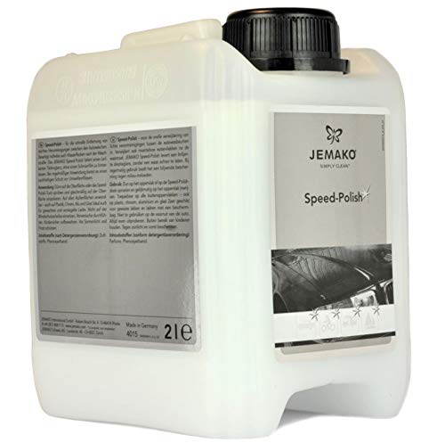 Jemako Speed-Polish in de jerrycan van 2 liter verwijdert snel onzuiverheden zoals watervlekken, pollen of stof.
