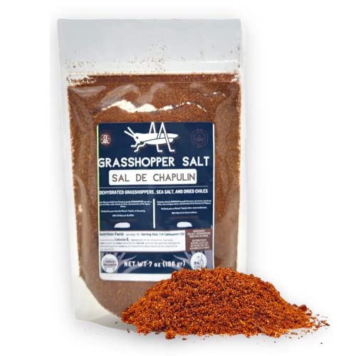 Yerbero - Authentic Premium Sal De Chapulin 7Oz (199Gr) | Grasshopper Salt Made With Premium Grasshoppers | Gourmet Salt | Mezcal, Tequila, Raisilla, Aguardiente. Made In Oaxaca Mexico. #TOP16