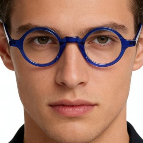 Image of Hand Made Small Vintage Round Eyeglass Frames Full Rim Acetate Glasses B002