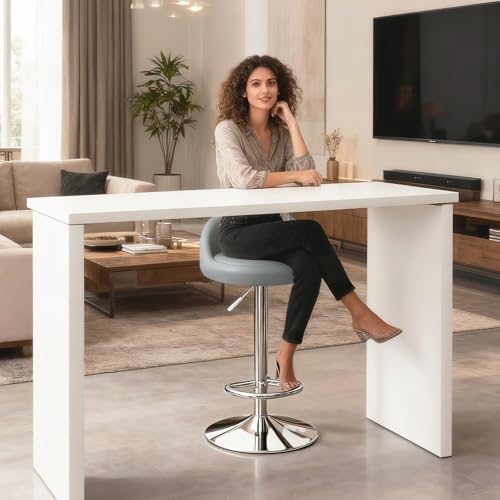 Image of JPBSTO Bar Stools Set of 4, Modern Swivel Barstools with Low Back, Upholstered Adjustable Bar Chairs,PU Leather Barstools Counter Height for Home Bar