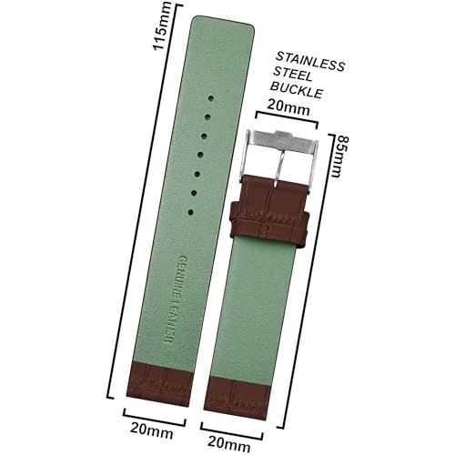 Image of DBLACK ''TNDS1'' Slim Leather Watch Strap, Minimalist style and a Bamboo-texture Design Belt / / For 18mm, 20mm, or 22mm, Compatible for TITAN Edge Slim Watches (Choose Your Size & Color)