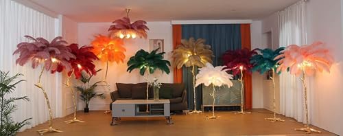 Lampe de sol nordique avec variateur et plumes d'autruche lumineuses - 5