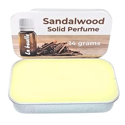 Sandalwood Solid Natural Perfume Balm. For sensitive skin. Handmade in UK.