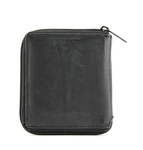 Bacci Men's Black Leather Bifold Wallet - Slim, Classic Minimalist Design with 9 Card Slots, Zip Pocket, Top Grain Leather3