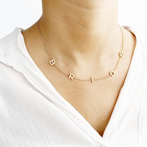 yupoxiu Bride Necklace - Bride To Be Gifts for Bachelorette 18K Gold Plated Necklace for Bachelorette Outfit Accessories3