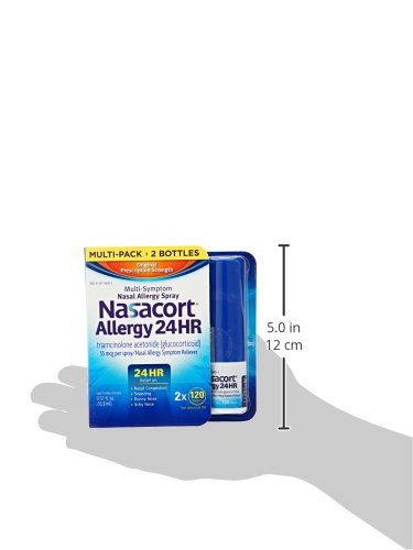 Nasacort Allergy 24Hr Nasal Spray For Adults, Non-Drowsy & Alcohol-Free, 120 Sprays, 0.57 Fl. Oz. 2Pk #TOP7